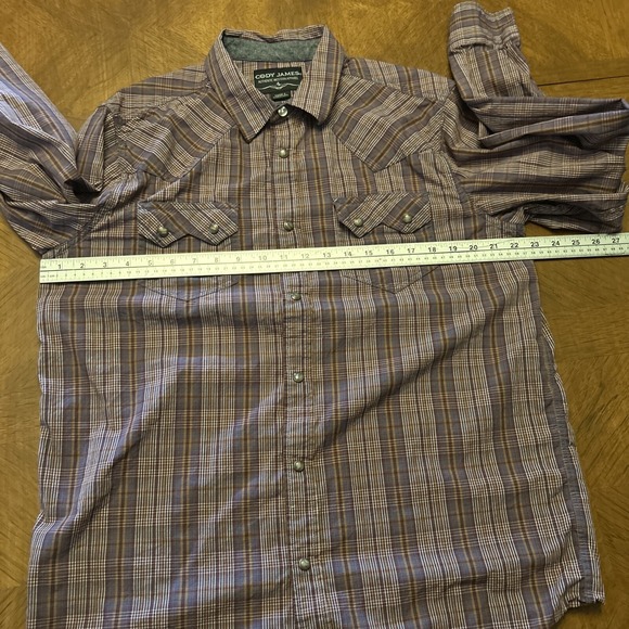Cody James Pearl Snap Shirt Mens Size L Red Plaid‎ Sawtooth Pocket RN138823 - Picture 11 of 16